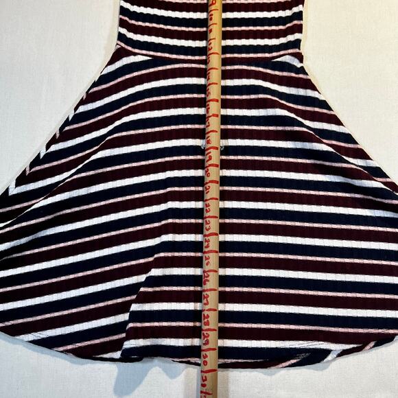 Mossimo Supply Co Mini Dress Knit Navy Burg Pink White Fit & Flaire Woman's XS - Picture 6 of 11
